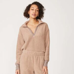 Stateside Sherpa Cozy Mocha Brown Pullover Fleece Women’s XL